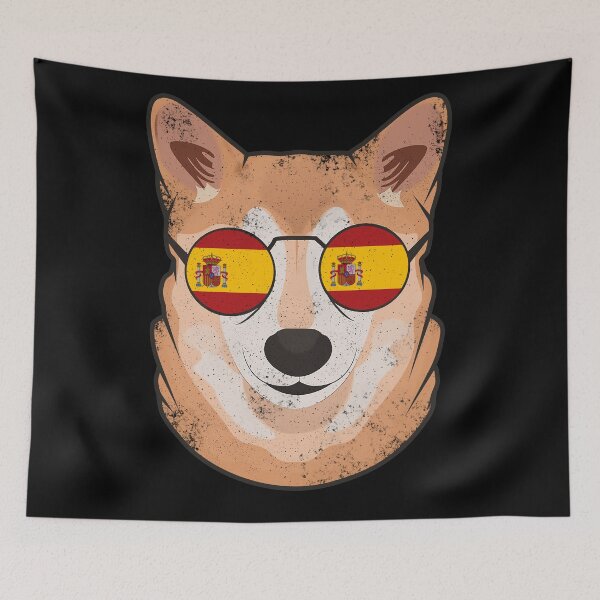 Item preview, Vintage Patriotic Shiba Inu Spanish Flag designed and sold by feether-store.