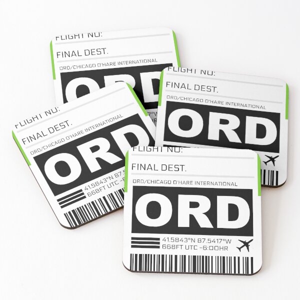 Item preview, ORD Chicago O'Hare International Airport Luggage Tag Sticker designed and sold by ccooll.