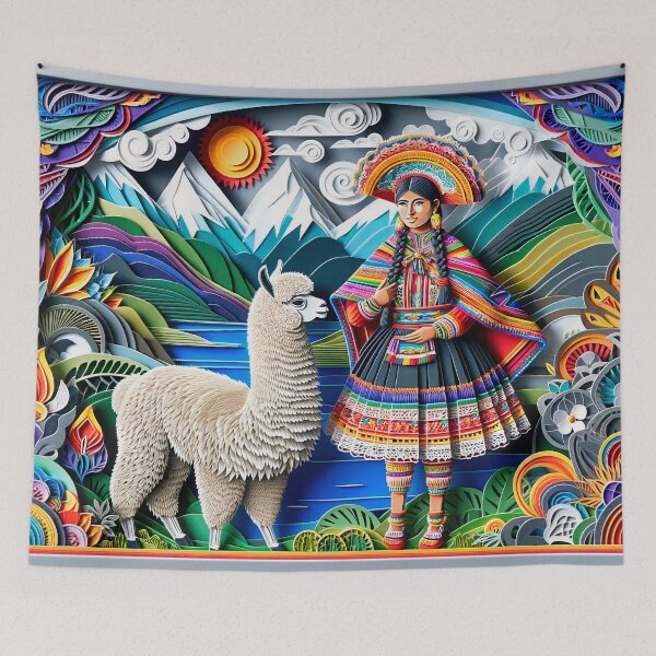 Item preview, Mountains and Ocean Landscape Colorful Flowers Art Design designed and sold by ARVA-Digital.