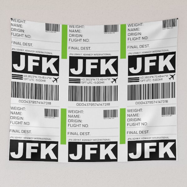 Item preview, JFK New York City John F Kennedy International Airport Luggage Tag Sticker designed and sold by ccooll.