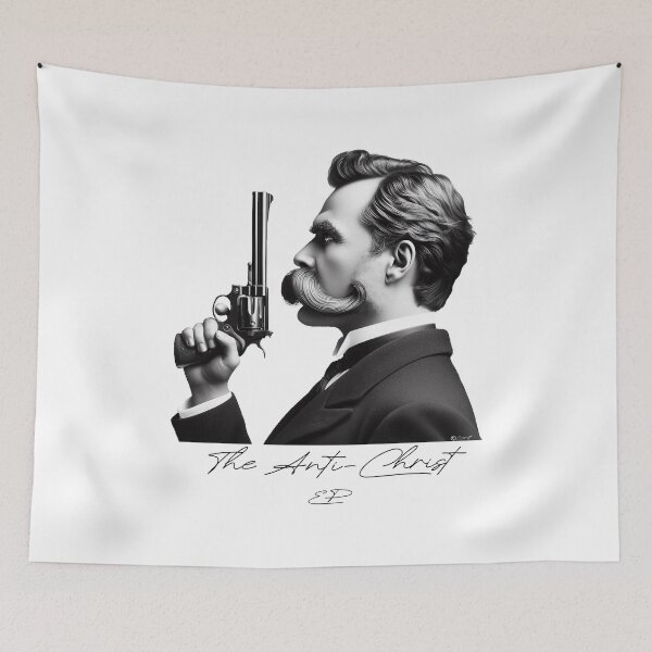 Item preview, The Anti-Christ EP Nietzsche Bust Autograph Smoking Gun Prerelease Album Pop Art #1 designed and sold by LiveNotByLies.