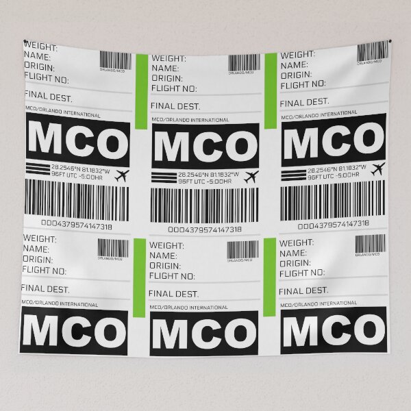 Item preview, MCO Orlando International Airport Luggage Tag Sticker designed and sold by ccooll.