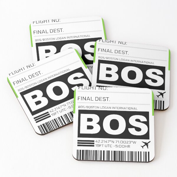 Item preview, BOS Boston Logan International Airport Luggage Tag Sticker designed and sold by ccooll.