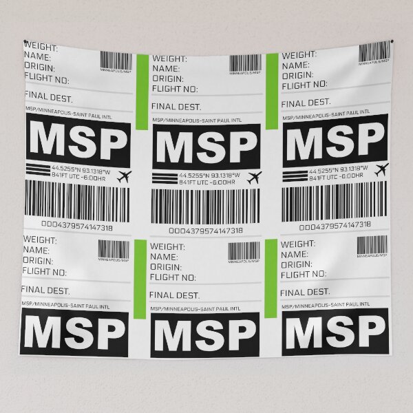 Item preview, MSP Minneapolis Saint Paul International Airport Luggage Tag Sticker designed and sold by ccooll.