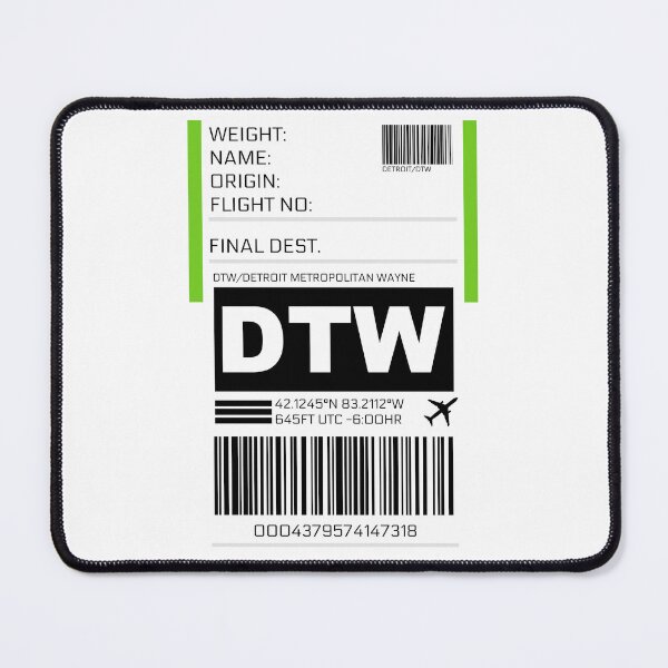 Item preview, DTW Detroit Michigan Metropolitan Wayne County International Airport Luggage Tag Sticker designed and sold by ccooll.
