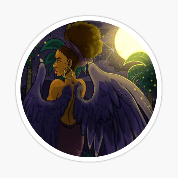 Purple Wings of Twilight: Empowered Presence Sticker