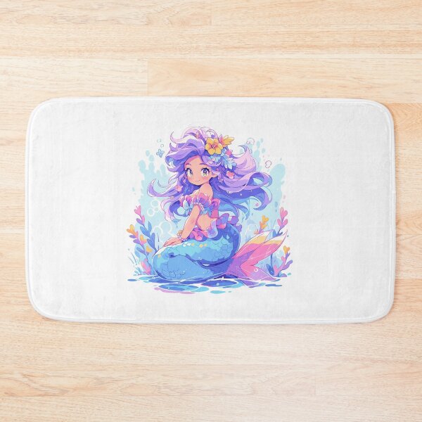 Item preview, Purple and Blue Kawaii Mermaid designed and sold by Solace Sparkles.