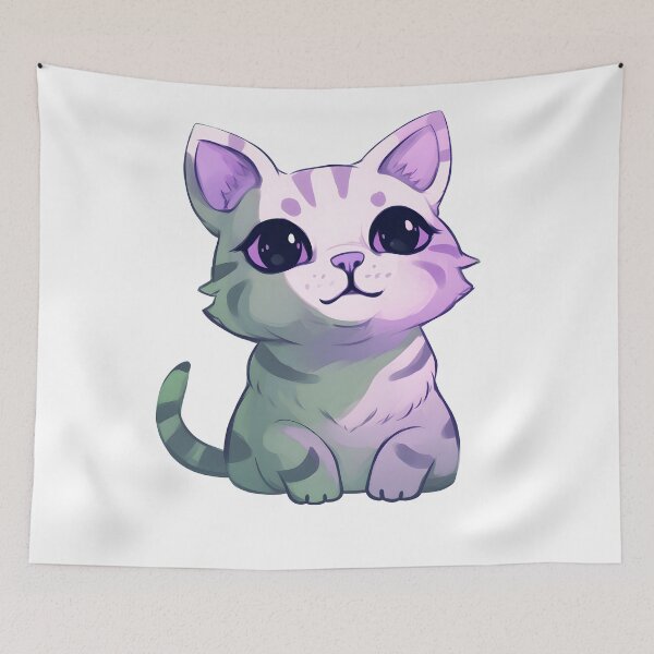 Item preview, Cute cat with big eyes violet designed and sold by TheRealmWithin.