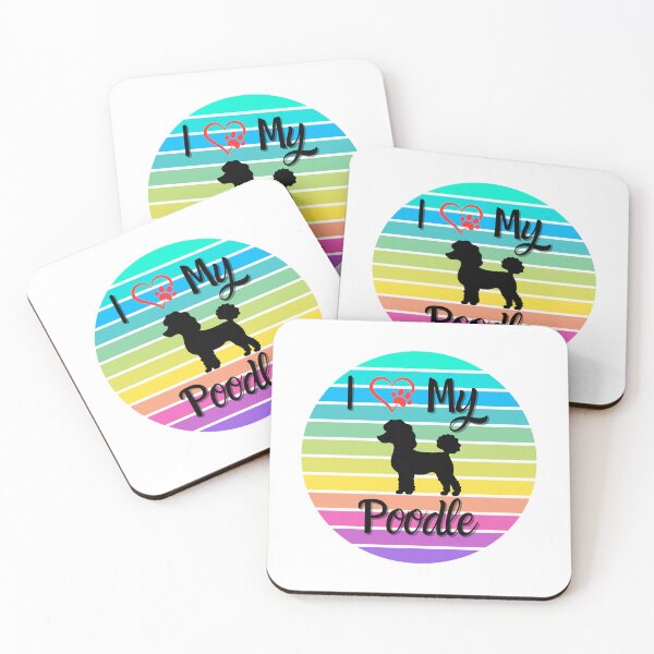 Item preview, "I Love My Poodle" Rainbow Paws Spectrum Tee designed and sold by Wabi-SabiStudio.