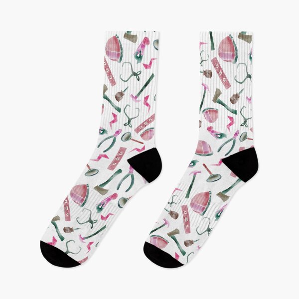 Item preview, Pink and Green Watercolor Tradesman Construction Tools Pattern designed and sold by TheTradesStore.