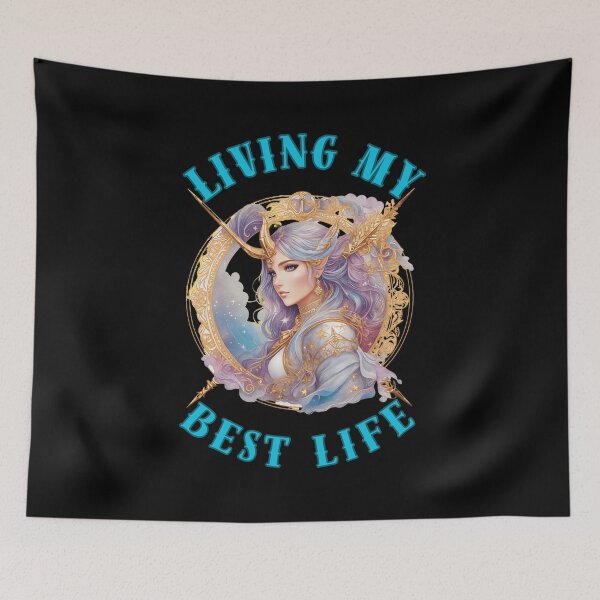Item preview, Living My Best Life. sagittarius quote designed and sold by ZodiacWonders.