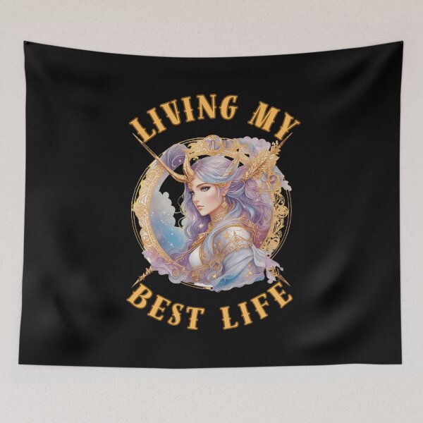 Item preview, Living My Best Life. sagittarius sayings designed and sold by ZodiacWonders.