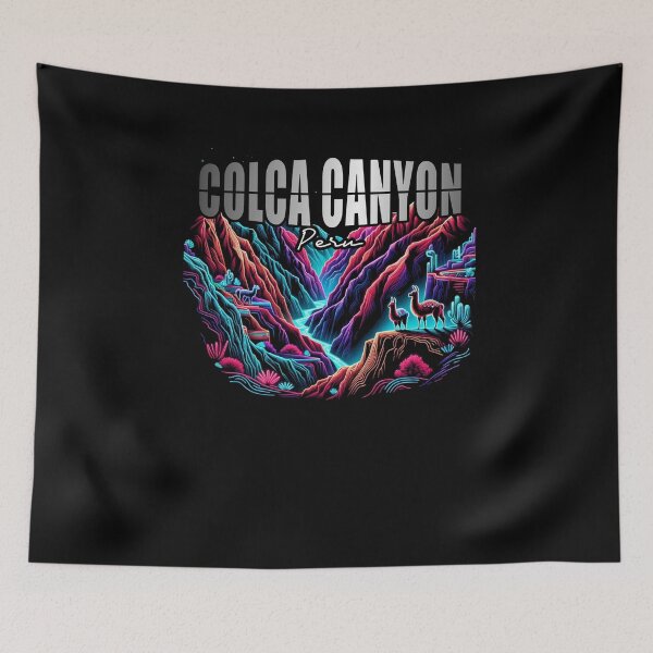 Item preview, Colca Canyon Peru Artistic Llama and River Gorge designed and sold by SambaStyles.