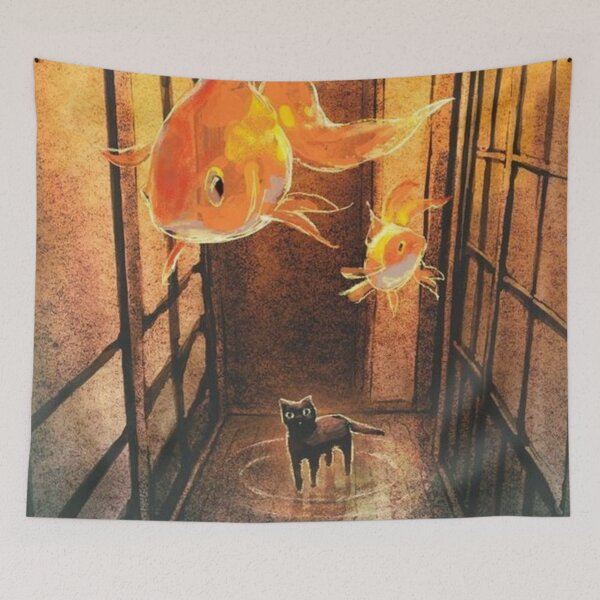 Item preview, flying fish floating cat designed and sold by Grind107.