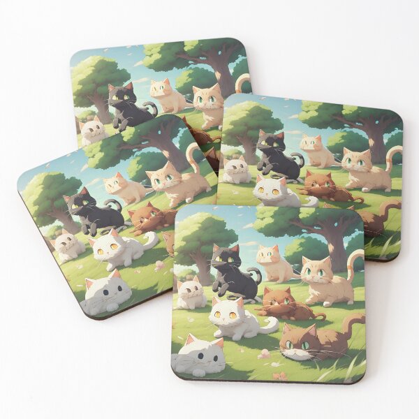 Item preview, Cute cats playing on the grass designed and sold by helenonfire.