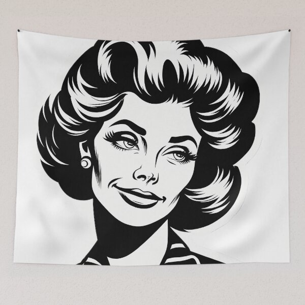 Item preview, Crazy Twin Parents Black and White Simplistic Graphic designed and sold by invention7.