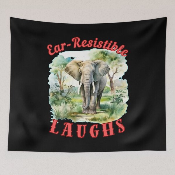 Item preview, Ear-Resistible Laughs. colorful elephant designed and sold by ElephantVibes.