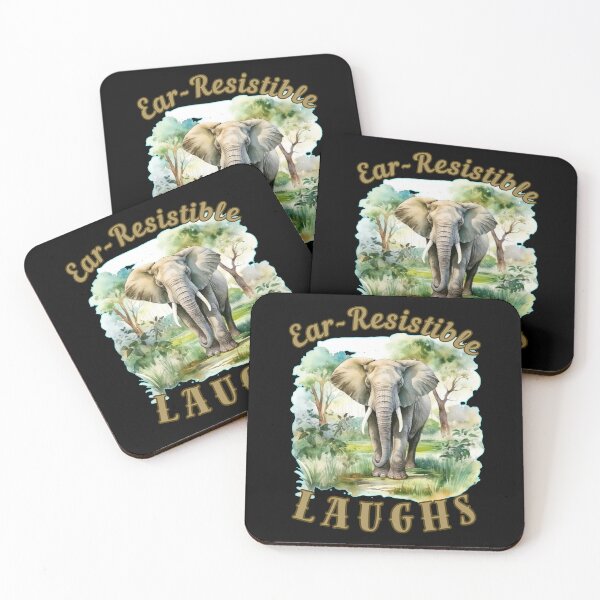 Item preview, Ear-Resistible Laughs. elephant portrait designed and sold by ElephantVibes.