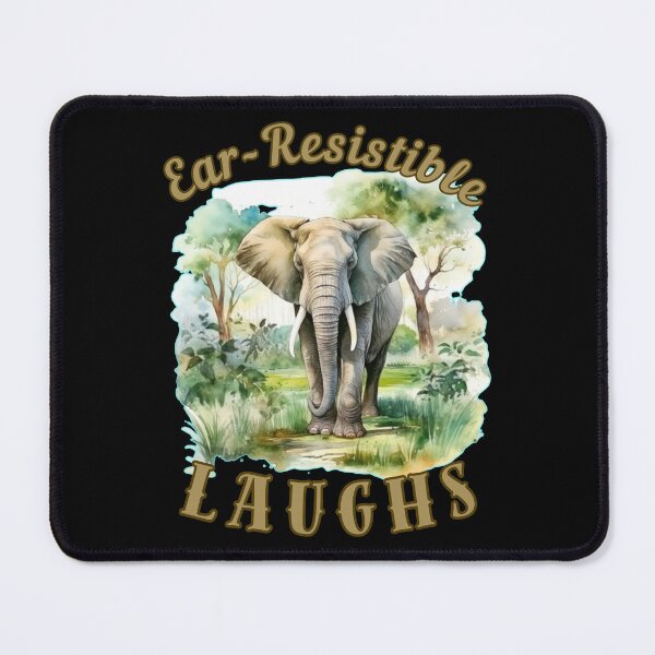 Item preview, Ear-Resistible Laughs. elephant portrait designed and sold by ElephantVibes.