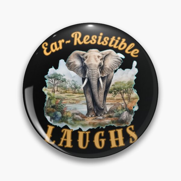 Item preview, Ear-Resistible Laughs. watercolor elephant designed and sold by ElephantVibes.