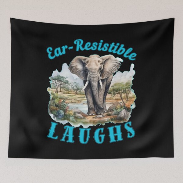 Item preview, Ear-Resistible Laughs. adorable elephant designed and sold by ElephantVibes.