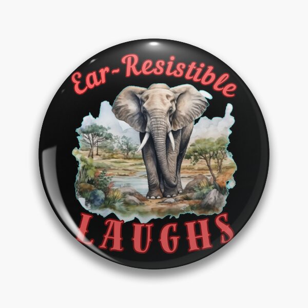 Item preview, Ear-Resistible Laughs. happy elephant designed and sold by ElephantVibes.
