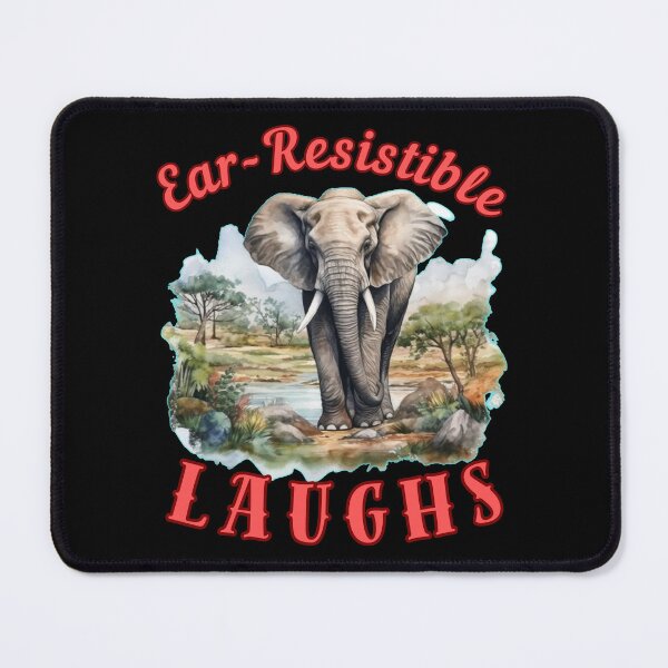 Item preview, Ear-Resistible Laughs. happy elephant designed and sold by ElephantVibes.