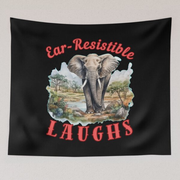 Item preview, Ear-Resistible Laughs. happy elephant designed and sold by ElephantVibes.