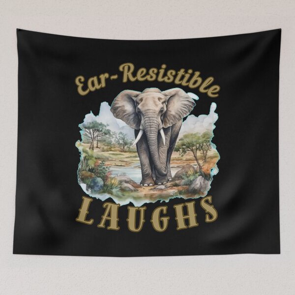 Item preview, Ear-Resistible Laughs. Flower elephant designed and sold by ElephantVibes.