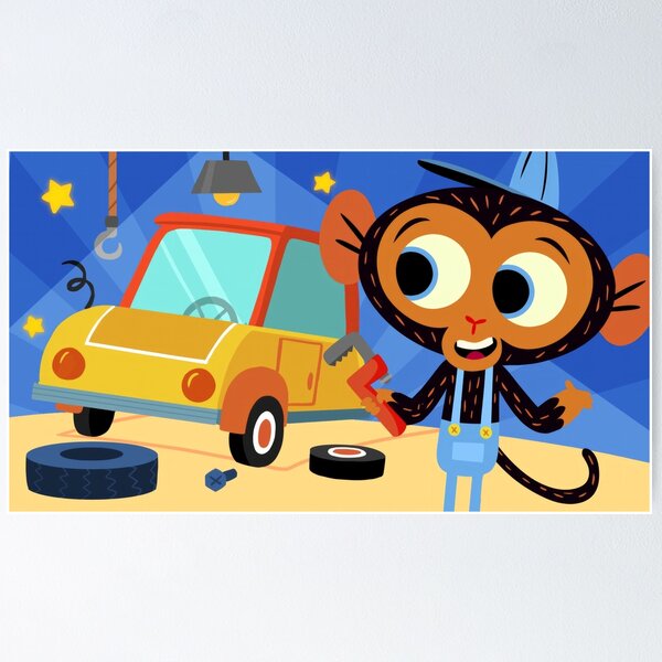 Item preview, Mr. Monkey Fixing a Yellow Car designed and sold by Super Simple Songs.