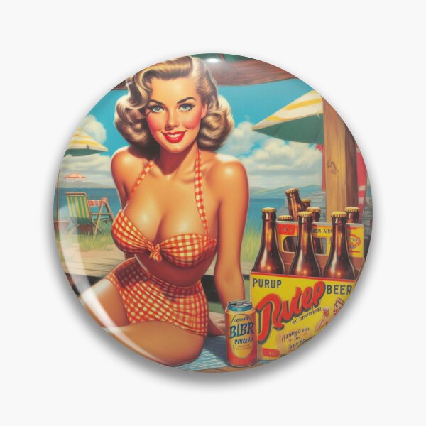 Item preview, Retro Beer Pin Up designed and sold by PulpVintage.