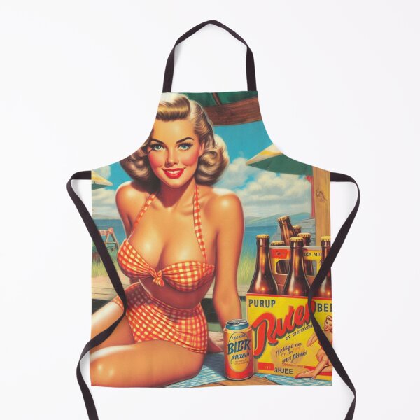 Artikelvorschau, Retro-Bier-Pin-Up entworfen und verkauft von PulpVintage.