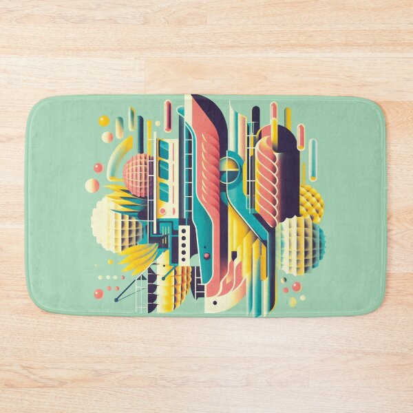 Item preview, Vibrant Abstract Ship Illustration: Retro Geometric Artwork  designed and sold by KaleidoNest.