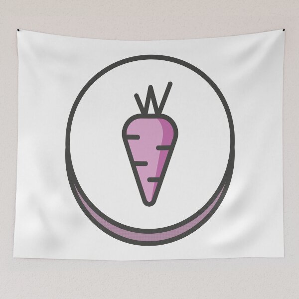 Aperçu de l'œuvre Emblème de logo de carotte pourpre Foodietoon créée et vendue par ProjectX23.