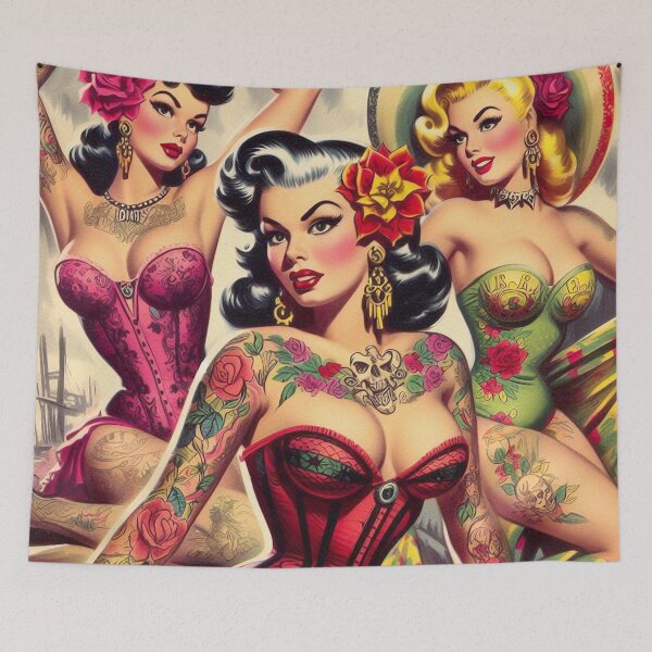 Aperçu de l'œuvre Pin-ups de tatouage vintage créée et vendue par PulpVintage.