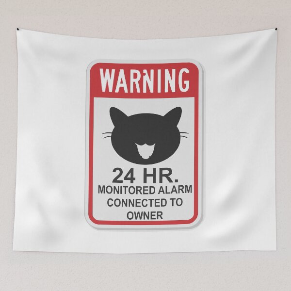 Item preview, Warning 24 HR Cat Surveillance Alarm Sign designed and sold by Prosper  Scott.