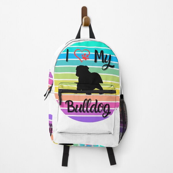 Item preview, " I Love My Bulldog "Rainbow Paws Spectrum Tee designed and sold by Wabi-SabiStudio.