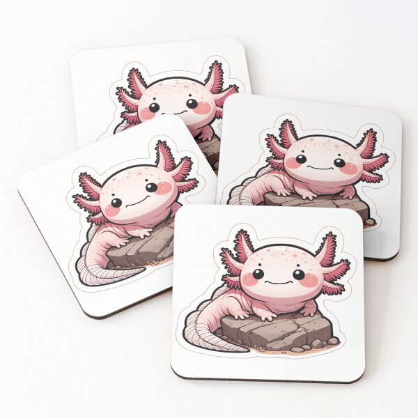 Item preview, Cute pink Axolotl on a rock designed and sold by BrinaandPops.