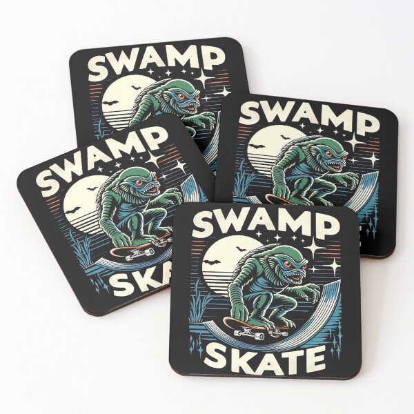 Item preview, Skateboarding Swamp Creature Swamp Monster Boarder Graphic designed and sold by SpookshowDesign.