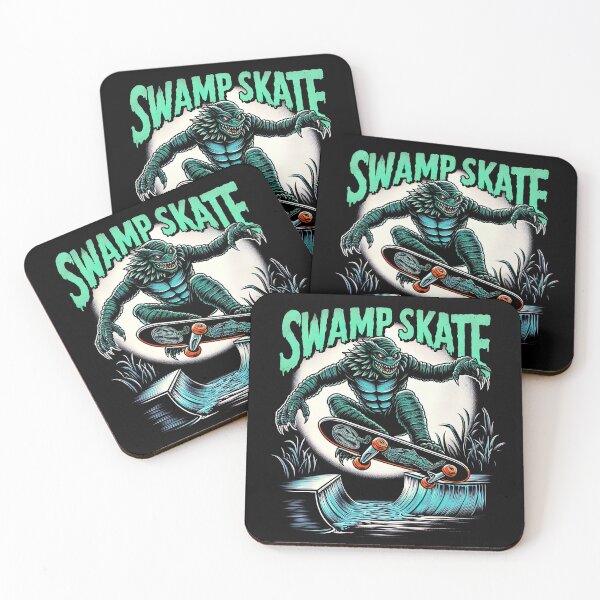 Item preview, Skateboarding Swamp Creature Swamp Monster Half-Pipe Graphic designed and sold by SpookshowDesign.