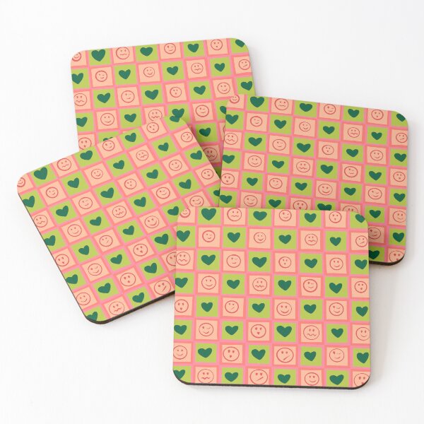 Item preview, Hearts and smiles checkered pattern  designed and sold by Thalia Roman.