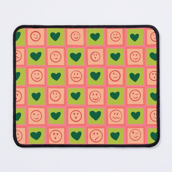 Item preview, Hearts and smiles checkered pattern  designed and sold by Thalia Roman.