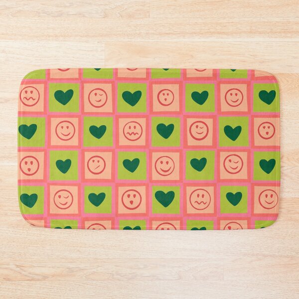 Item preview, Hearts and smiles checkered pattern  designed and sold by Thalia Roman.