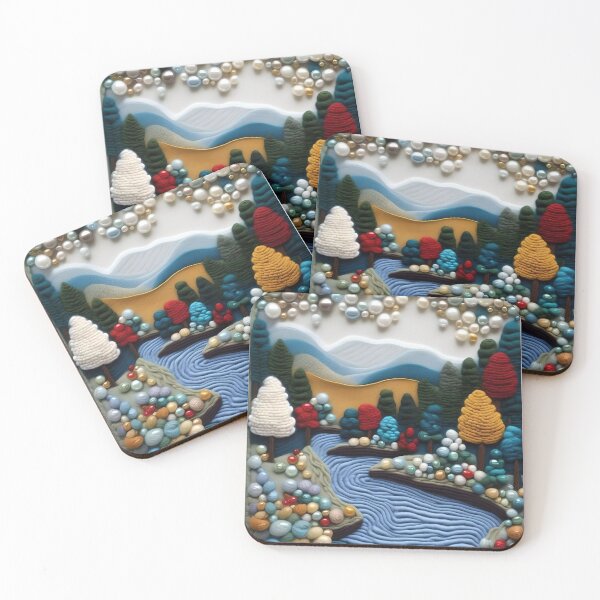 Item preview, Diorama of pearls and woollen trees designed and sold by WildLadyWood.
