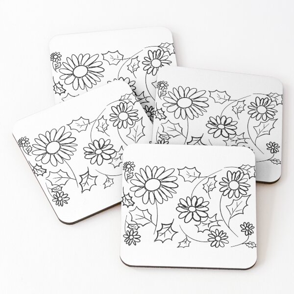 Item preview, Hand drawn flower in black and white, line simply cartoon reflect of nature designed and sold by pipikijung.