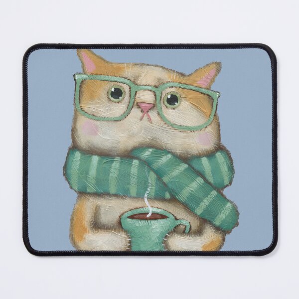 Item preview, Kitty With A Cup of Coffee designed and sold by KilkennyCat Art.