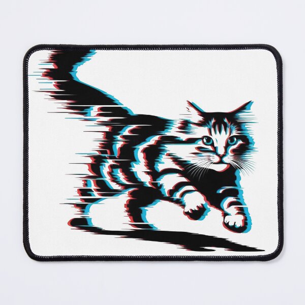 Item preview, Pouncing glitch cat designed and sold by Inkstorm-London.