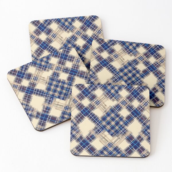 Item preview, Abstract Blue and Beige Splotch Plaid Be Unique! designed and sold by ZipperDragon88.