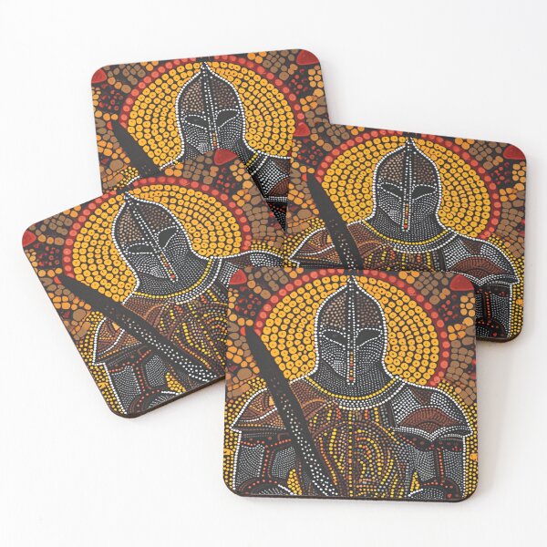 Item preview, Medieval Knight Dot Painting - Abstract Warrior Art designed and sold by Nicholas Panek.