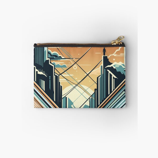 Item preview, Artistic Sunlit Cityscape, Abstract Mountain Skyline Design  designed and sold by KaleidoNest.